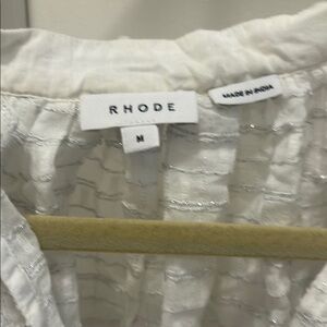 RHODE metallic cropped blouse with adjustable drawstring bottom